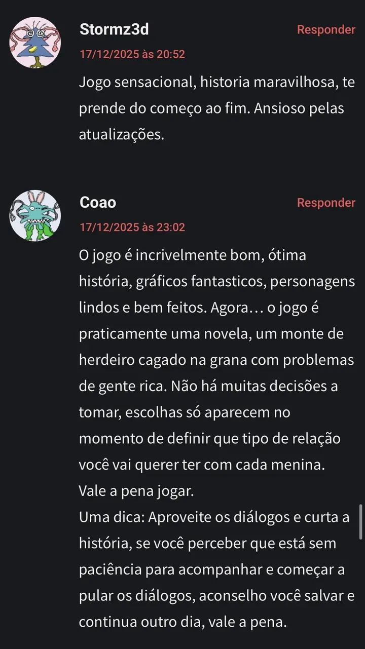 Captura de depoimentos de jogadores — imagem 3