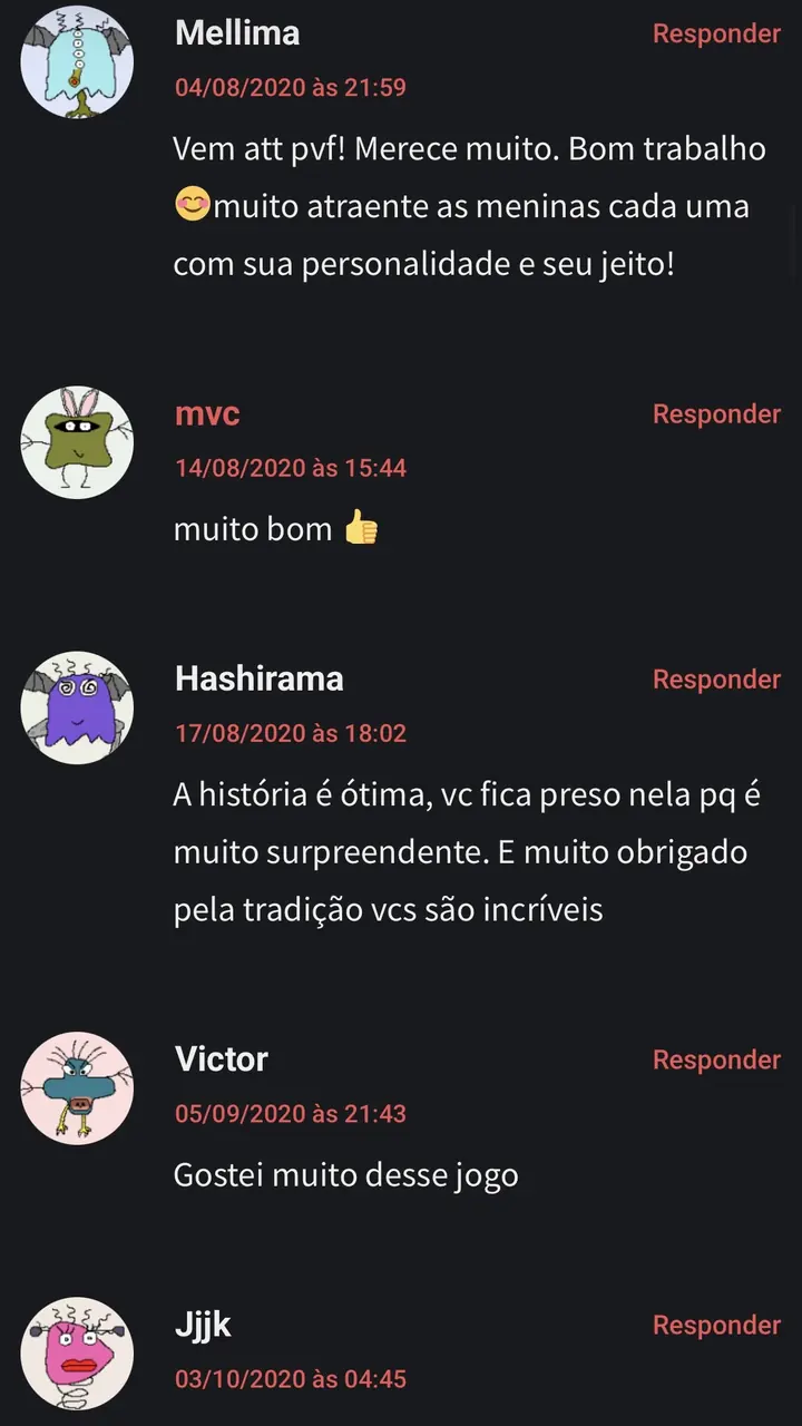 Captura de depoimentos de jogadores — imagem 5