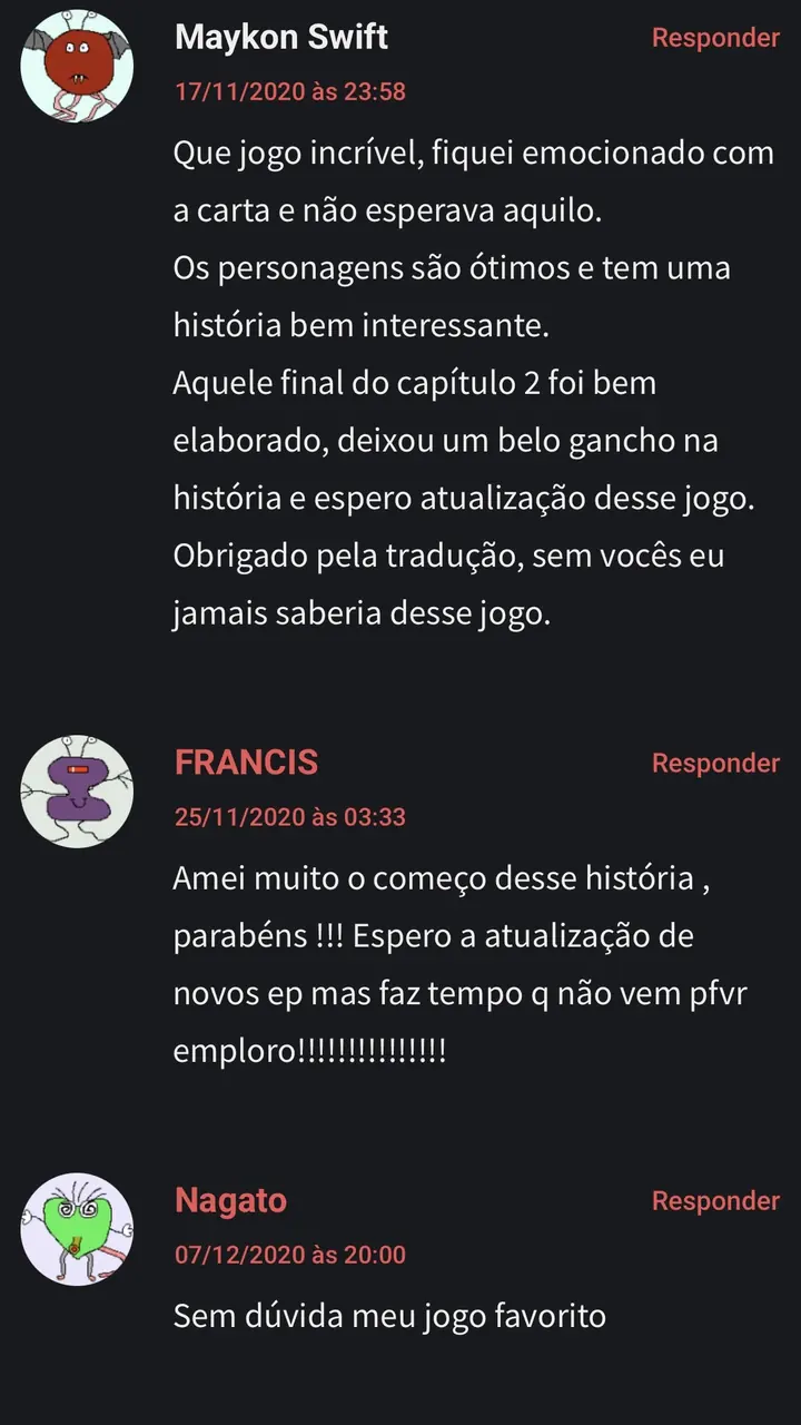Captura de depoimentos de jogadores — imagem 6