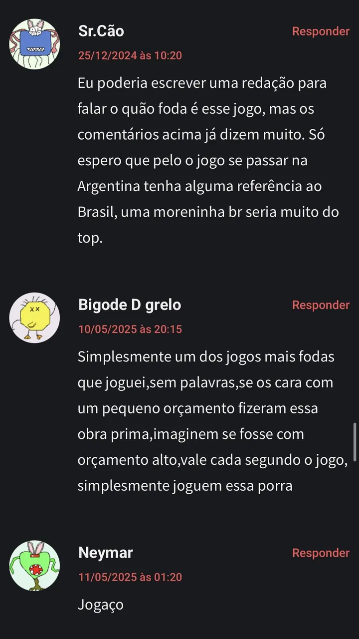 Captura de depoimentos de jogadores — imagem 7